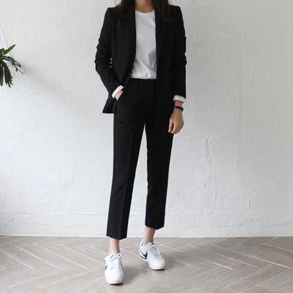 Set Spring And Autumn Korean Casual Interview Small Suit - Cruish Home