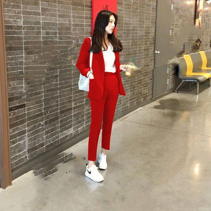 Set Spring And Autumn Korean Casual Interview Small Suit - Cruish Home