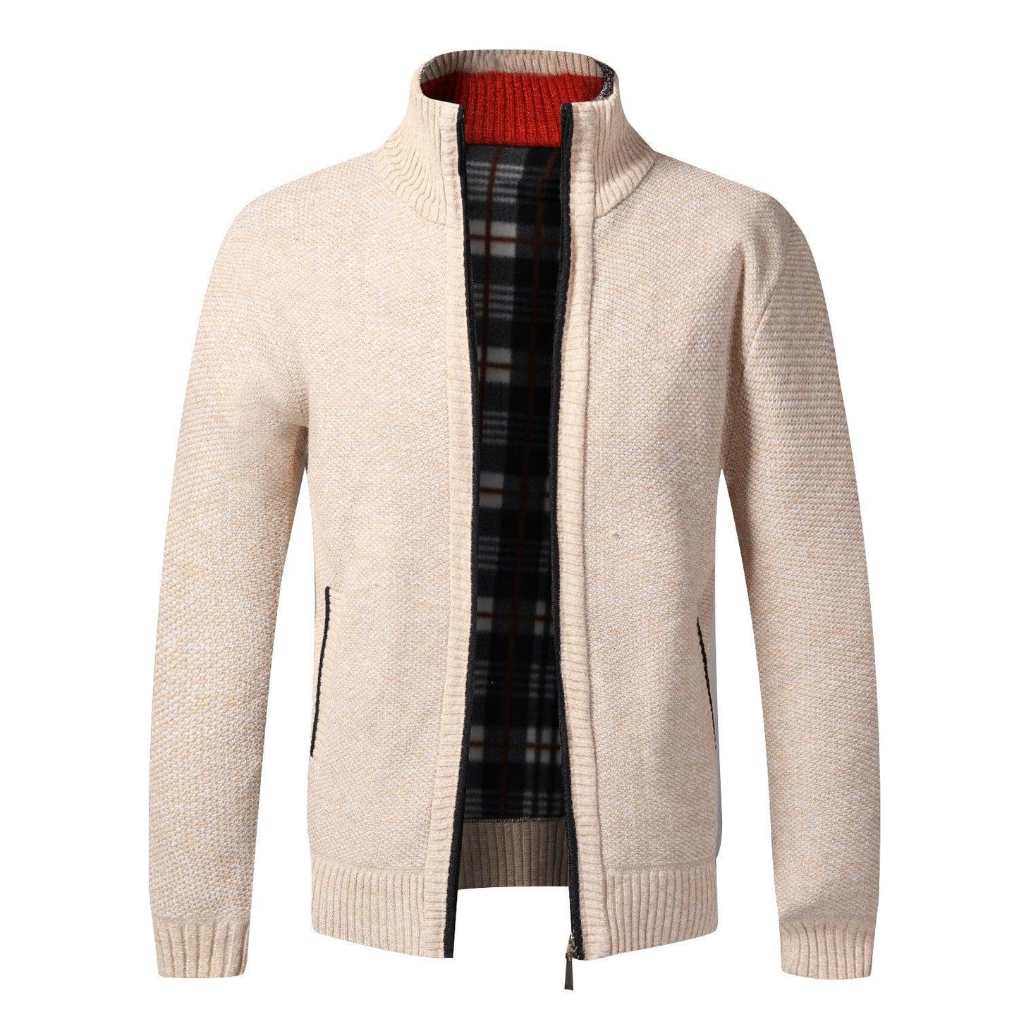 Men's Knitted Cardigan With Plush Coat, Loose And Fat, Large - Cruish Home