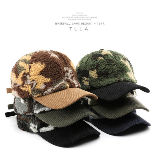 Autumn Winter Assorted Colors Plush Camouflage Outdoor Keep Warm Baseball Cap - Cruish Home