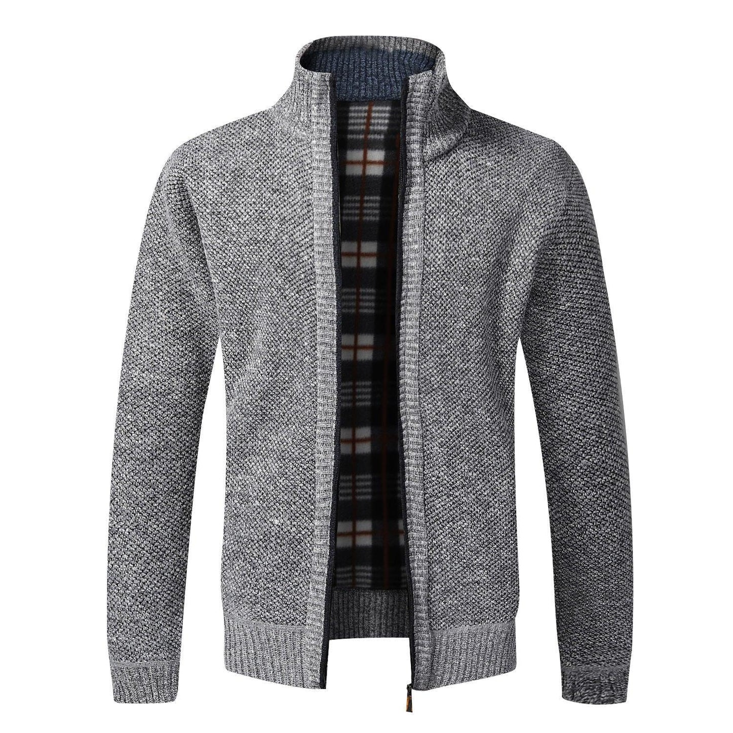 Men's Knitted Cardigan With Plush Coat, Loose And Fat, Large - Cruish Home