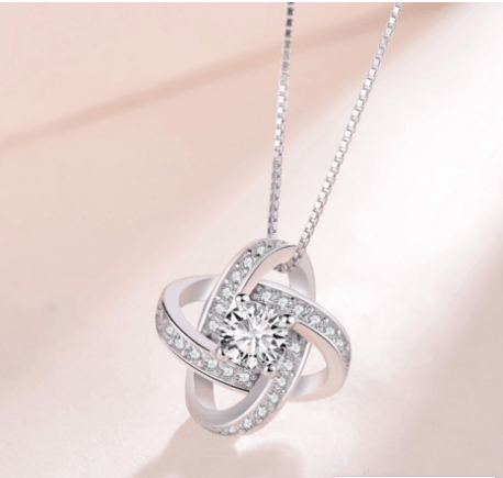 925 Sterling Silver Necklace For Women Forever Heart AAA Zircon Mosaic Necklaces & Pendants Gift - Cruish Home