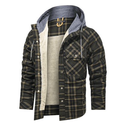 Men Warm Jacket Fleece Thick Men Slim Fit Hooded Jackets - Cruish Home