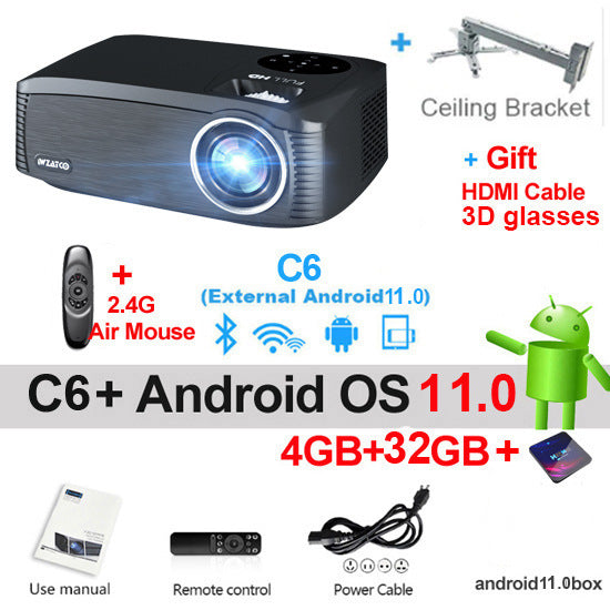 New Smart Android Electronic School Shape HD 1080P 4K Projector