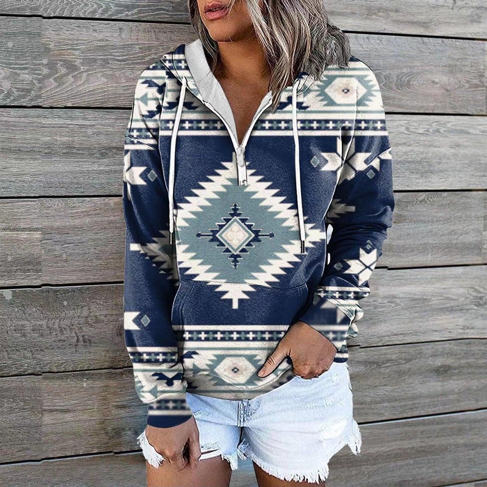 Female Ethnic Tribal Hoodie Coat - Cruish Home