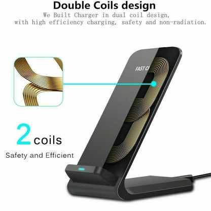 Fast Qi Wireless Charging Stand Dock Charger For IPhone 8 X XS 11 12 13 Pro Max - Cruish Home