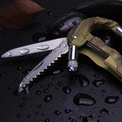 Camouflage Clasp Knife Saw Screwdriver Multifunctional Outdoor Tools Climbing Carabiner Quickdraws Aluminum 5 In 1 Carabiner - Cruish Home