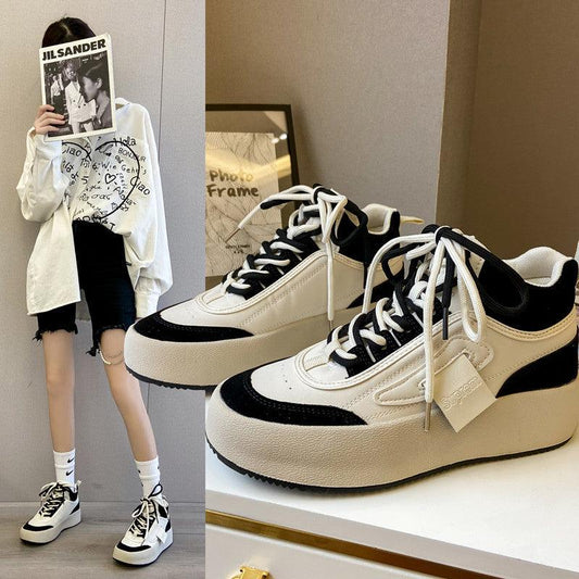 Casual Women's Thick Sole Retro Sports White Shoes - Cruish Home