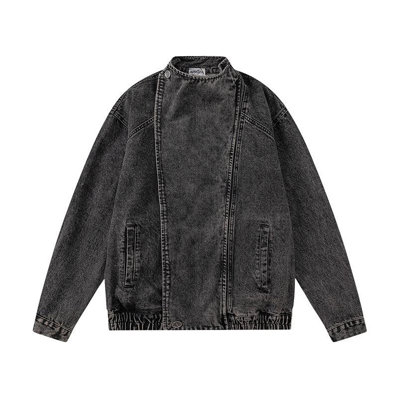 Stand Collar Denim Coat For Men - Cruish Home