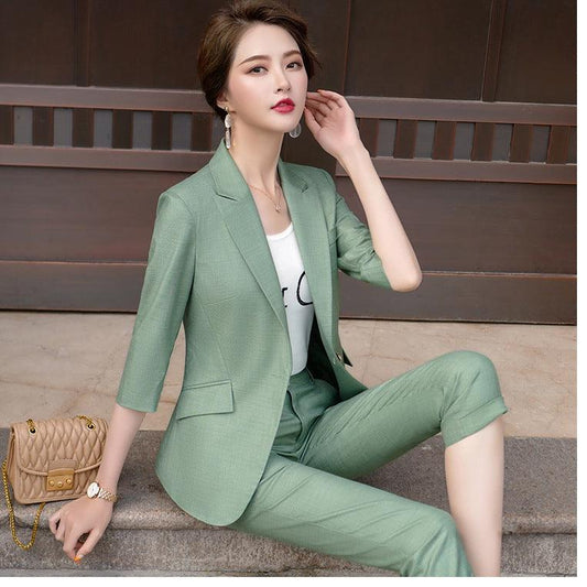 Ladies Fashion Business Wear Temperament Jacket Pants Set - Cruish Home