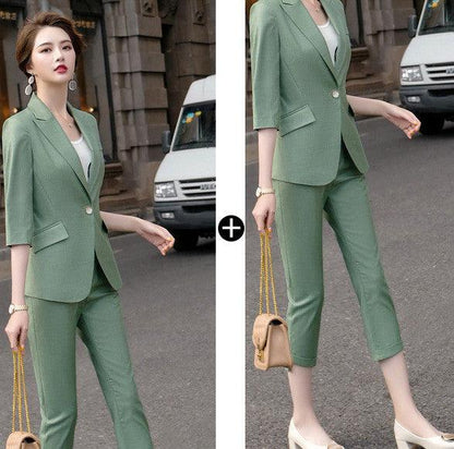 Ladies Fashion Business Wear Temperament Jacket Pants Set - Cruish Home