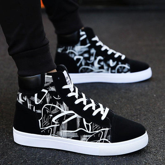 Spring high top shoes Korean Edition men''s shoes - Cruish Home