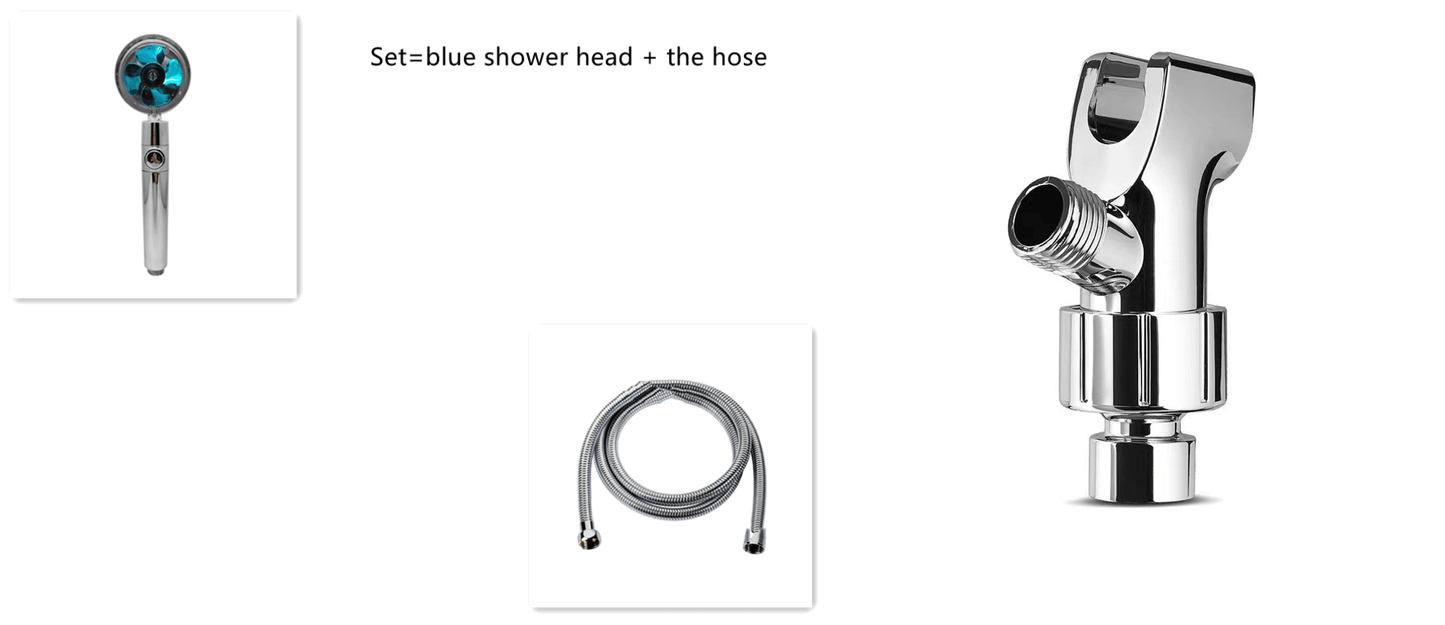 Shower Head Water Saving Flow 360 Degrees Rotating With Small Fan ABS Rain High Pressure Spray Nozzle Bathroom Accessories - Cruish Home