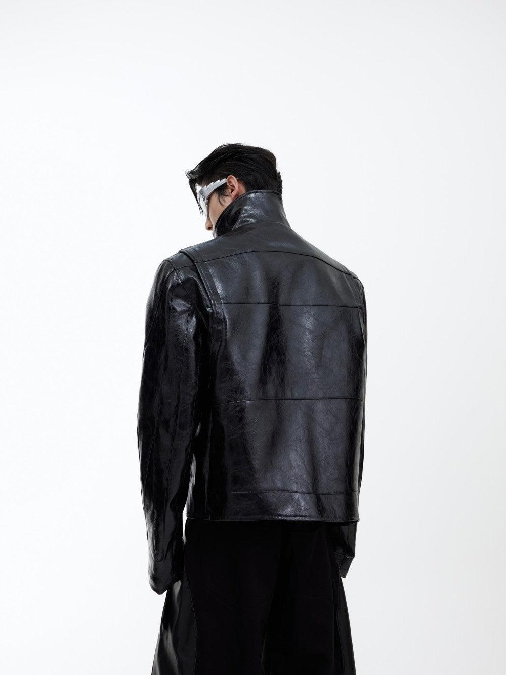 Shiny Patent Leather Short Jacket - Cruish Home