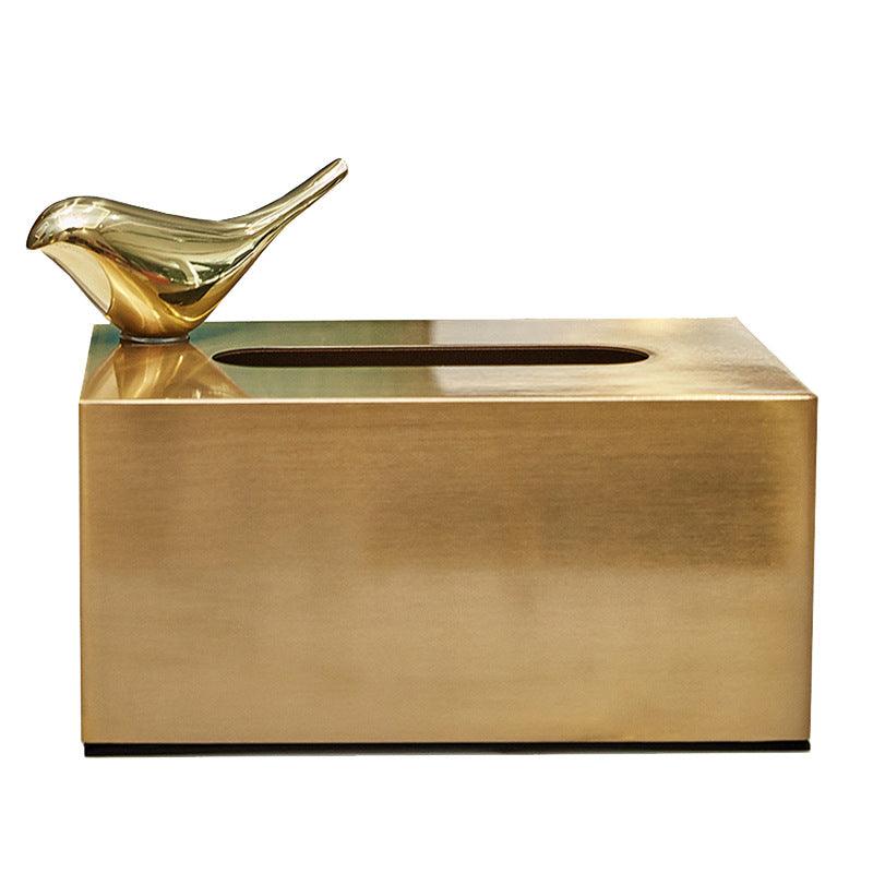 Brass Metal Small House Tissue Box - Cruish Home