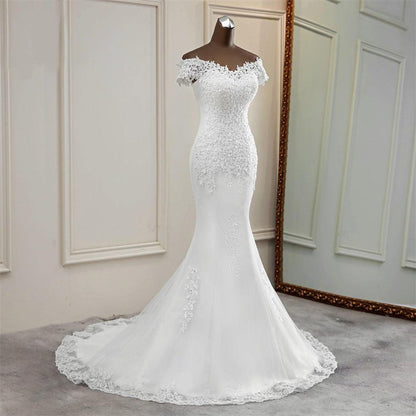 Tube Top Bridal Slim Wedding Dress Mermaid Lace Wedding Dress - Cruish Home