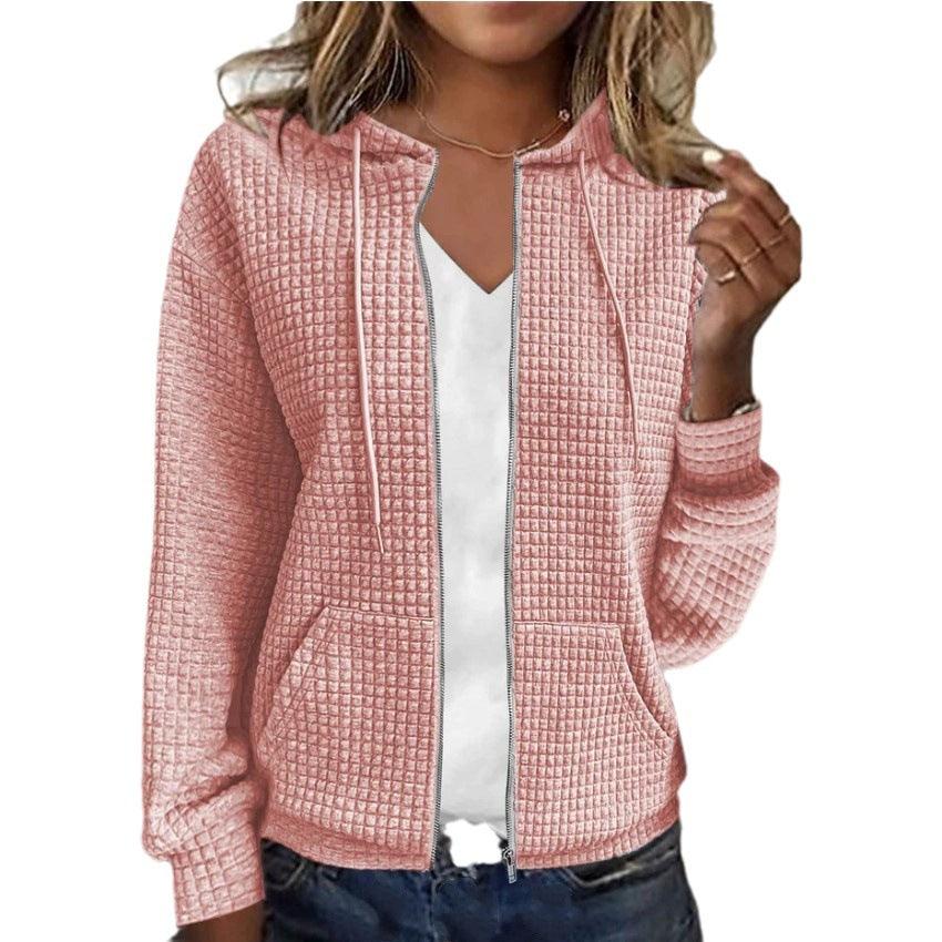 Women's Zipper Hooded Cardigan Long Sleeve Sweater Coat - Cruish Home