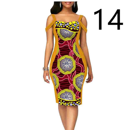 African Print Dress Women's Casual Tight Evening Gown - Cruish Home