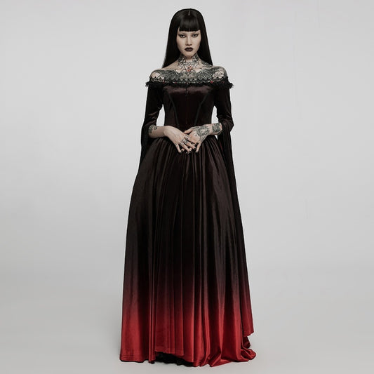 One-neck Gothic Gradient Color Formal Dress