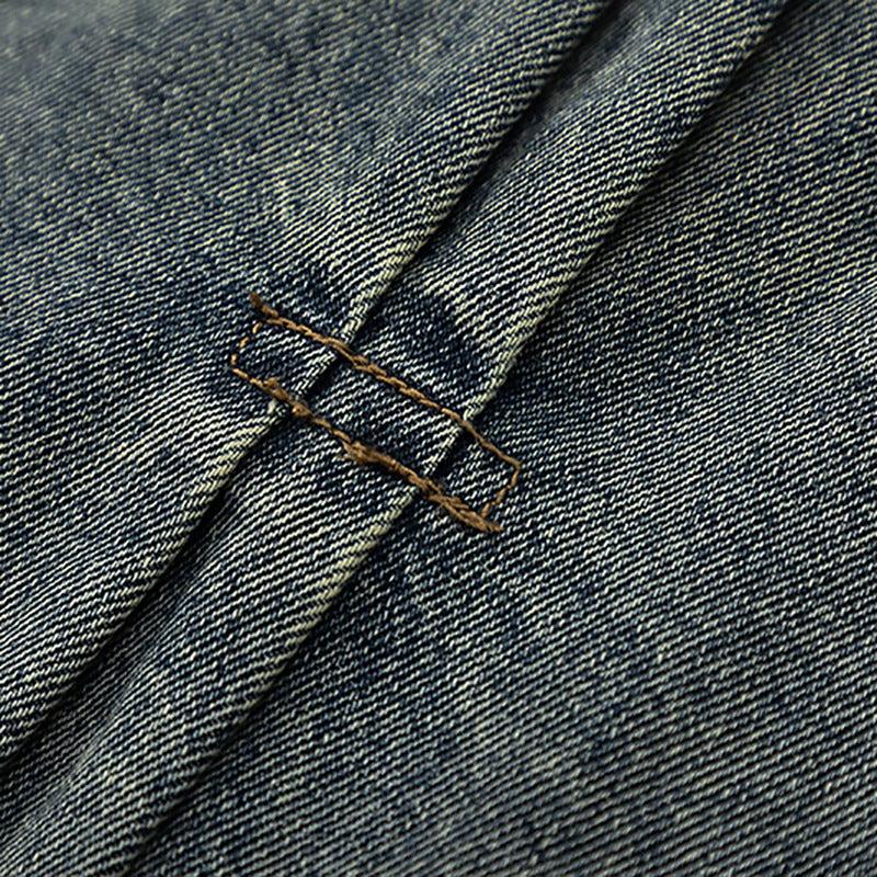 Washed And Worn Denim Jacket Men - Cruish Home