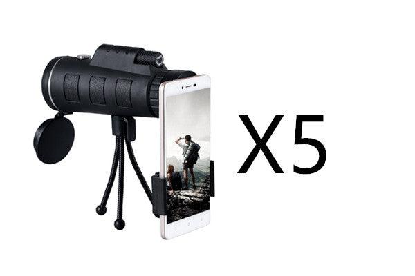 Compatible with Apple, Monocular Telescope Zoom Scope with Compass Phone Clip Tripod - Cruish Home