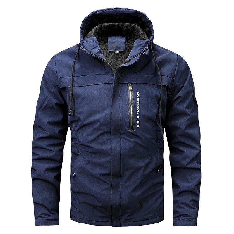 Winter New Plus Size Fleece Hooded Jacket Outdoor Casual Men's Jackets Shell Jacket - Cruish Home