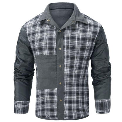 Lapel Plaid Flannel Casual Retro Western Style Jacket - Cruish Home