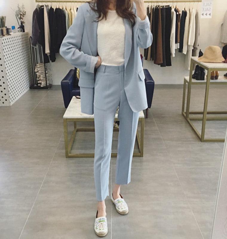 Set Spring And Autumn Korean Casual Interview Small Suit - Cruish Home