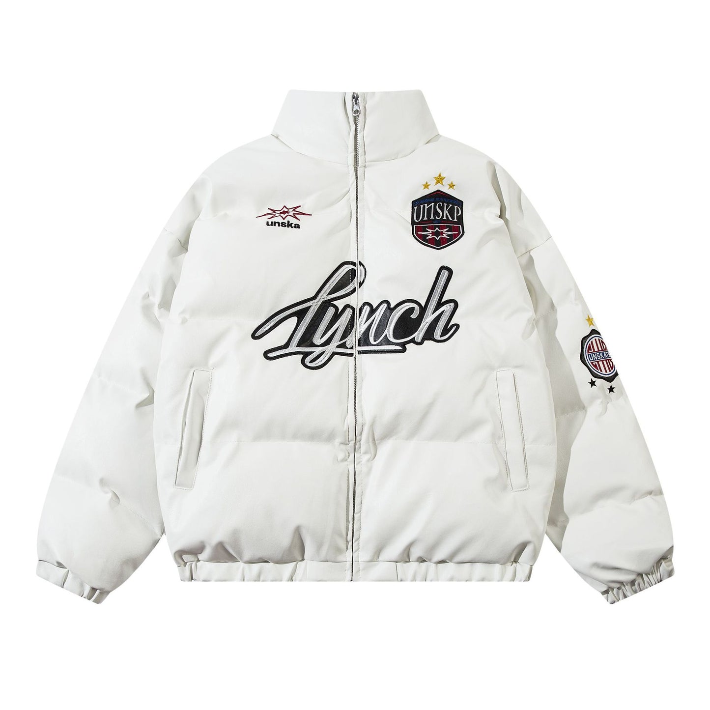 American Retro High Street Letter Embroidery Cotton Coat Jacket