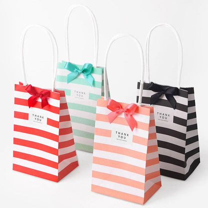 Small candy color striped white kraft paper bag - Cruish Home