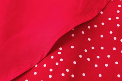 Retro Sexy V-neck Mid-length Red Polka Dot Dress - Cruish Home