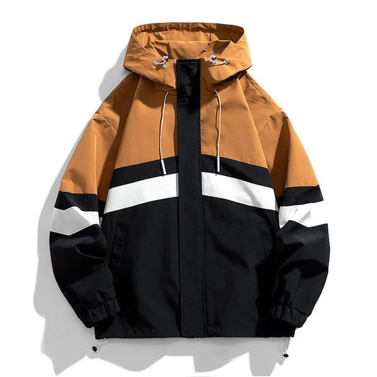 Men's Colorblock Hood Loose Trendy Coat - Cruish Home