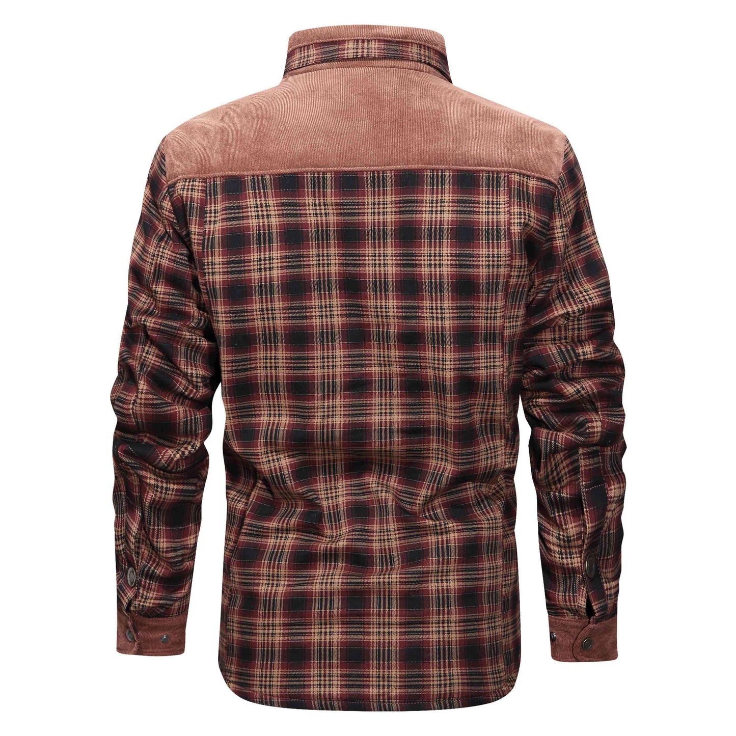 Thickened Shirt Jacket With Classic Plaid Fuzzy Fleece Lining Inside Design - Cruish Home