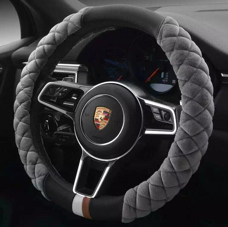 Universal Car Steering Wheel Cover Winter Decoration Cute 38cm Plush Footprint Auto Automobile Vehicle Steering Wheel Protector - Cruish Home