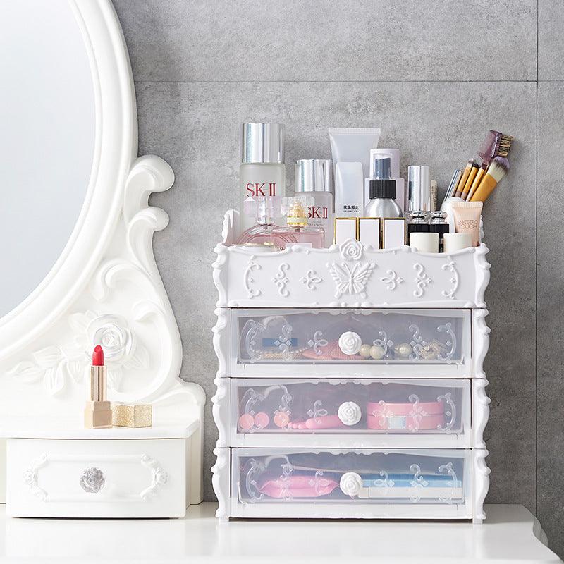 Transparent Makeup Organizer Cosmetic Storage Box Drawer Desktop Organizer Jewelry Beauty Storage Bins Lipstick Christmas Gifts - Cruish Home