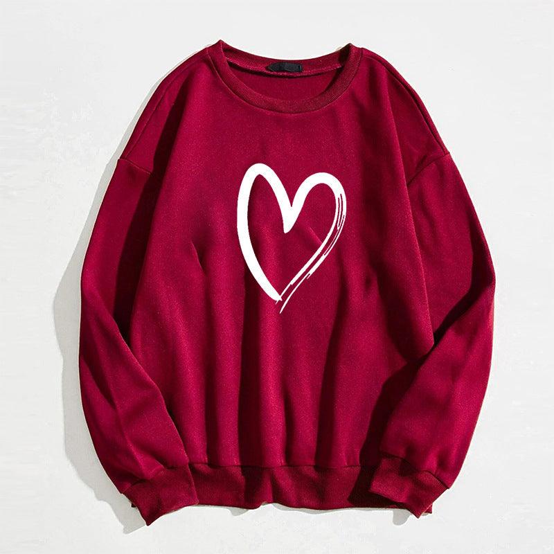 Printed Heart Trendy Sweater For Women - Cruish Home