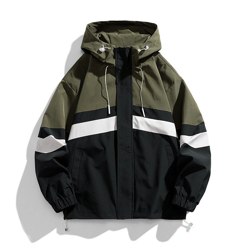 Men's Colorblock Hood Loose Trendy Coat - Cruish Home