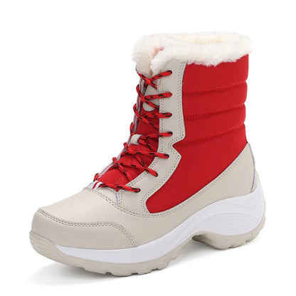 Plus velvet high-top women's shoes waterproof snow boots - Cruish Home