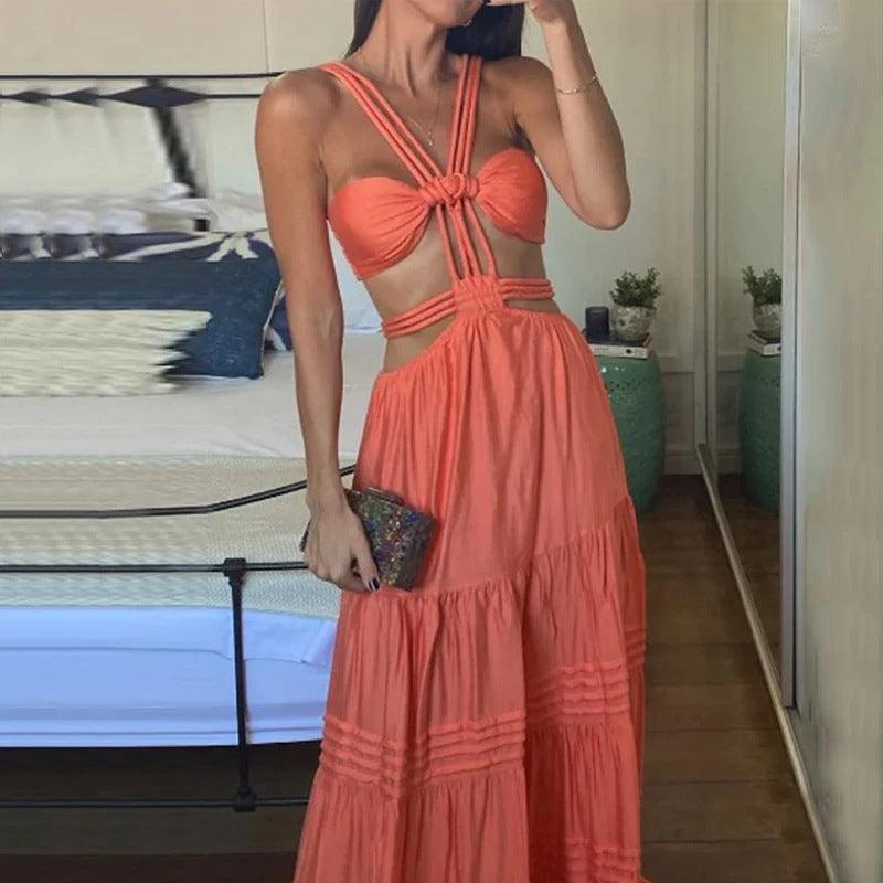 Fashion Sexy Tube Top Solid Color Wide Leg One-piece Trousers - Cruish Home