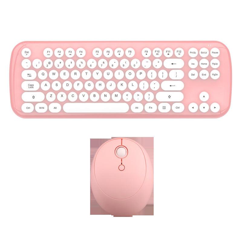 Wireless Keyboard And Mouse Set Girls Color Retro - Cruish Home