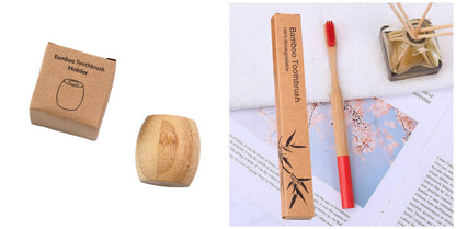 Natural bamboo handle round bamboo toothbrush - Cruish Home