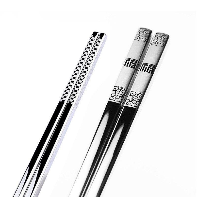 Household Laser Non-slip Hollow Square Chopsticks - Cruish Home