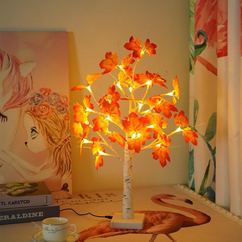 USB Birch Maple Leaf Shaped Tree Lamp Christmas - Cruish Home