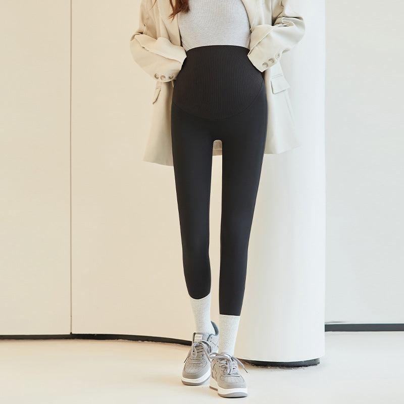 Fleece-lined High-waist Belly Supporting Pants Casual Thick Autumn And Winter New Shark Maternity Pants - Cruish Home