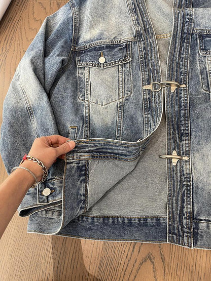 Washed Blue Heavy Robe Denim Jacket - Cruish Home