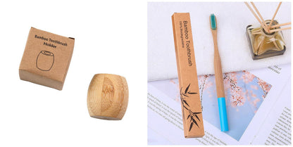 Natural bamboo handle round bamboo toothbrush - Cruish Home