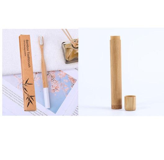 Natural bamboo handle round bamboo toothbrush - Cruish Home