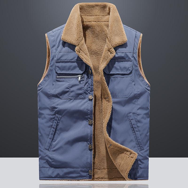 Lambswool Vest Man Autumn And Winter Plus Size Loose Thickening Keep Warm Vest - Cruish Home