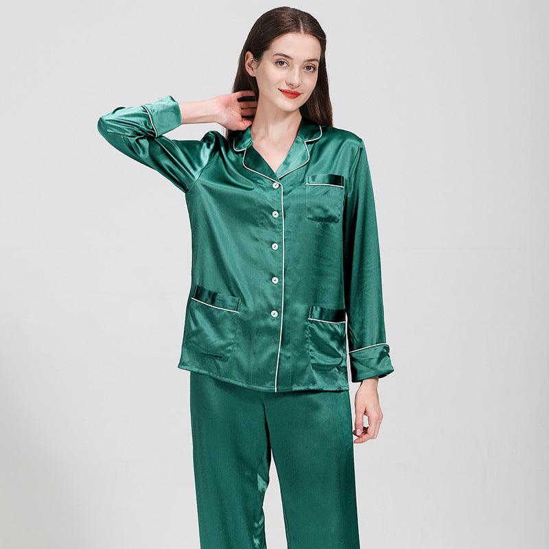 Women's 19 Momi Long Silk Pajamas Two-piece Suit - Cruish Home