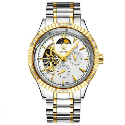 Men's Fashion Mechanical Watch With Stainless Steel Strap